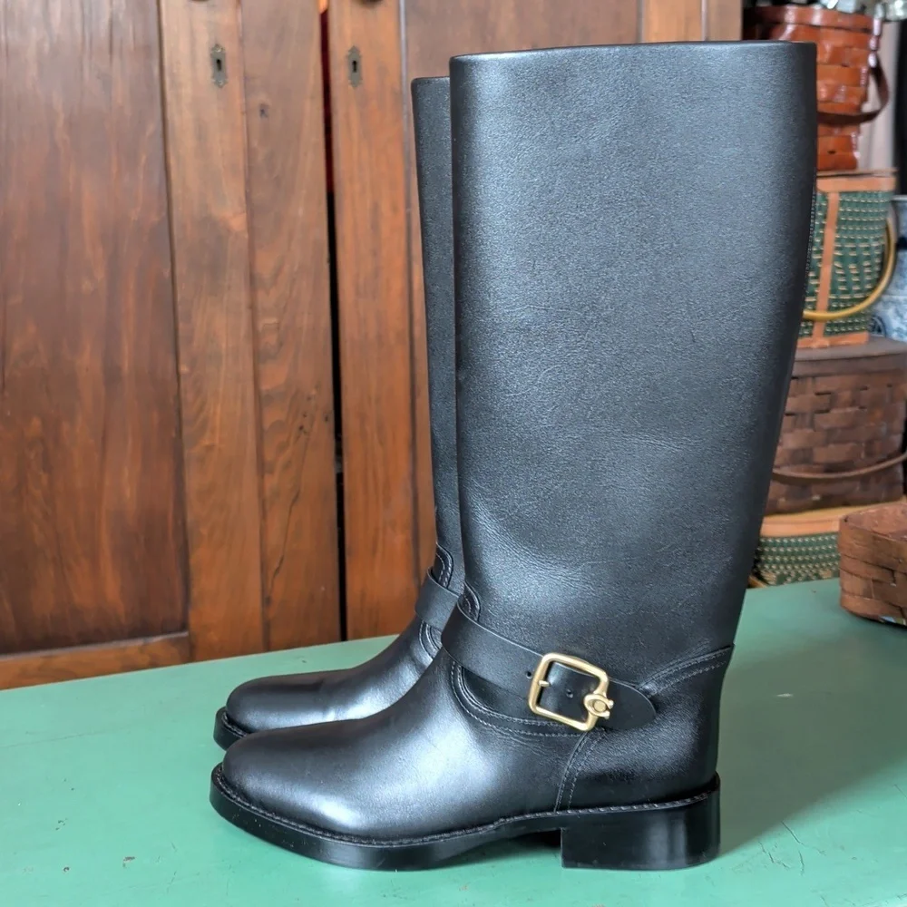 New COACH Madeline Knee High Boot (Women) Wide Calf Size 9.5